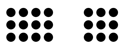 Image of arranged dots exemplifying law of proximity